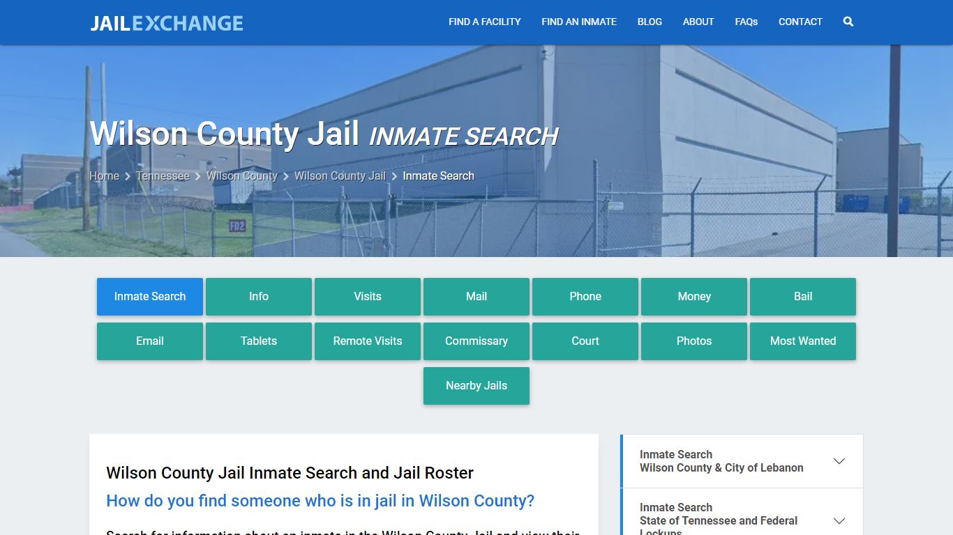 Inmate Search: Roster & Mugshots - Wilson County Jail, TN - Jail Exchange